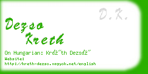 dezso kreth business card